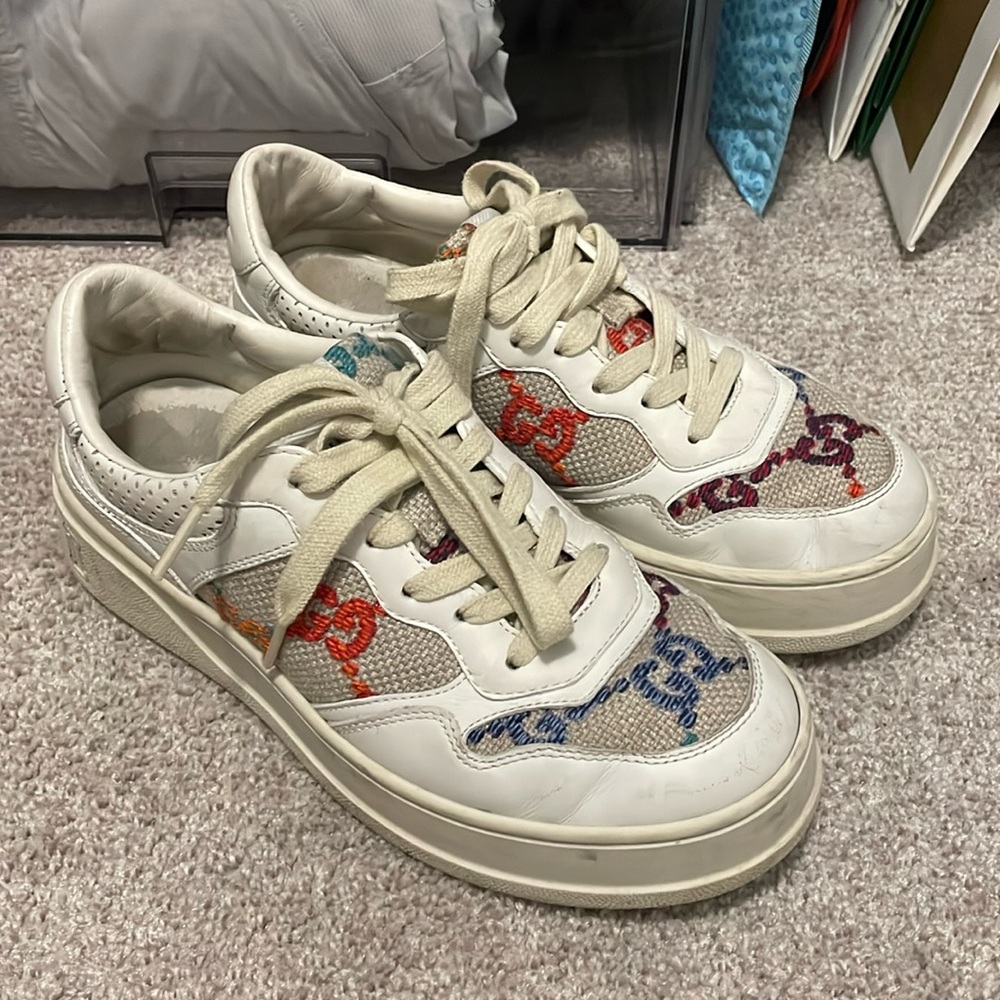 GG Embossed Leather Sneakers